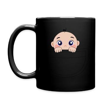 Ich bin ein schwangeres Baby, das herausschaut - Tasse einfarbig - Schwarz - Links