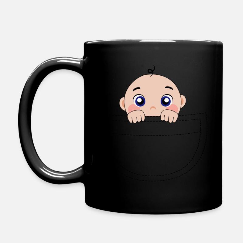 I'm pregnant baby peeking out - Full Colour Mug - black