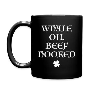 Walöl Rindfleisch Haken - Tasse einfarbig - Schwarz - Links