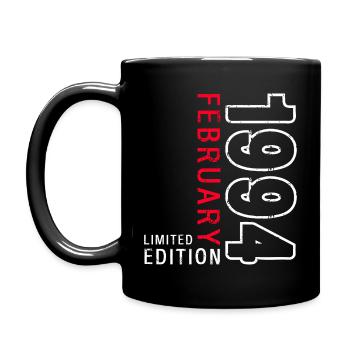 30. Geburtstag Februar Jahrgang 1994 Vintage - Tasse einfarbig - Schwarz - Links