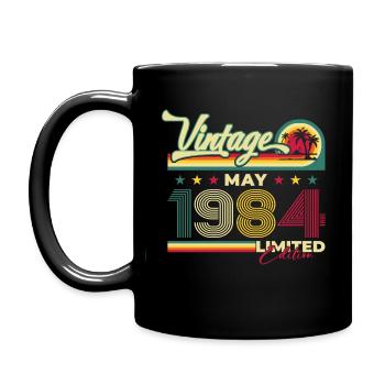 Vintage May 1984 Vintage 1984 Birthday 1984 - Full Colour Mug - black - Left