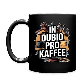 Jurist Spruch Richter Tasse IN DUBIO PRO KAFFEE - Tasse einfarbig - Schwarz - Links