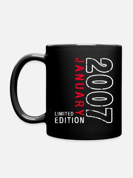 18. Geburtstag Original Januar Jahrgang 2007 - Tasse einfarbig - Schwarz