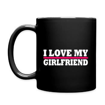 I love my girlfriend - Tasse einfarbig - Schwarz - Links