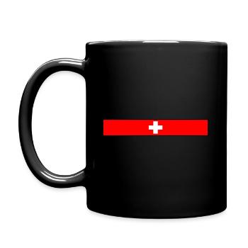 Schweiz Flagge - Tasse einfarbig - Schwarz - Links