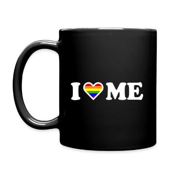 I love me - Tasse einfarbig - Schwarz - Links