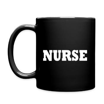 Nurse - Tasse einfarbig - Schwarz - Links