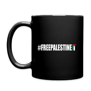 Free palestine - Tasse einfarbig - Schwarz - Links