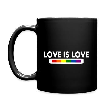 Love is love - Tasse einfarbig - Schwarz - Links