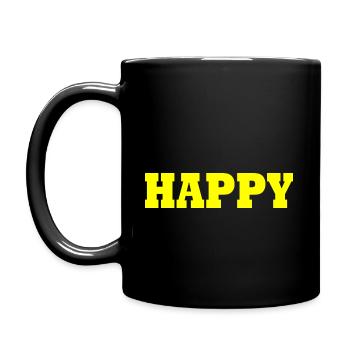 Happy - Tasse einfarbig - Schwarz - Links