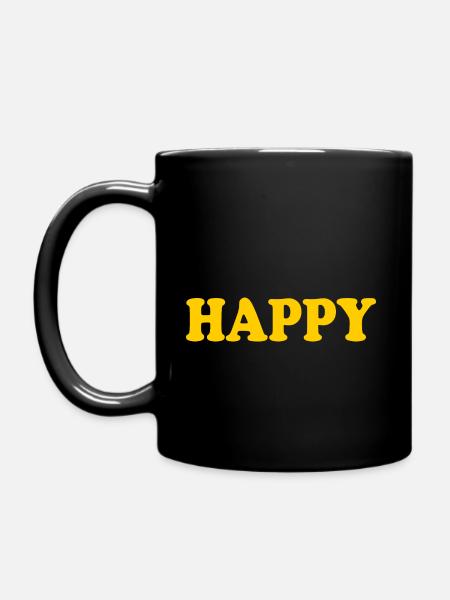 Happy - Tasse einfarbig - Schwarz
