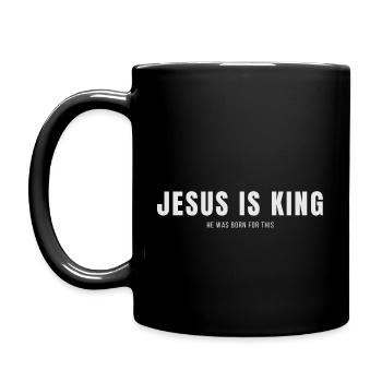Jesus Is King as Christian - Full Colour Mug - black - Left