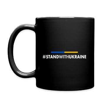 Stand with ukraine - Tasse einfarbig - Schwarz - Links