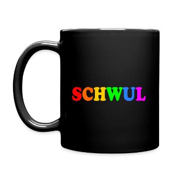 Schwul - Tasse einfarbig - Schwarz - Links