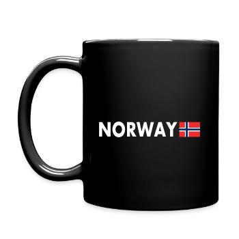 Norwegen flagge - Tasse einfarbig - Schwarz - Links