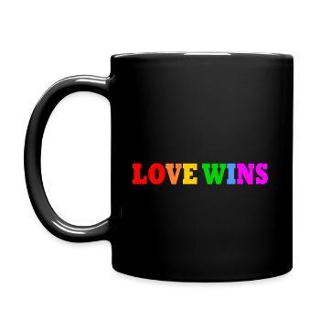 Love wins - Tasse einfarbig - Schwarz - Links