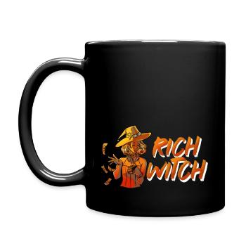 Reiche Hexe Lustiges Halloween - Tasse einfarbig - Schwarz - Links