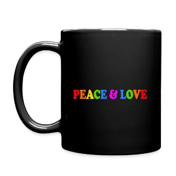Peace and love - Full Colour Mug - black - Left