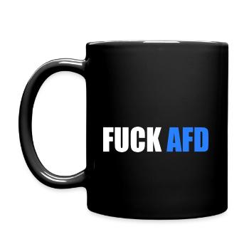 Fuck afd - Tasse einfarbig - Schwarz - Links
