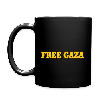 Free palestine - Tasse einfarbig - Schwarz - Links