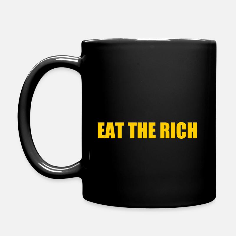 Eat the rich - Tasse einfarbig - Schwarz
