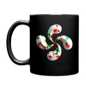 logo croix basque - Full Colour Mug - black - Left