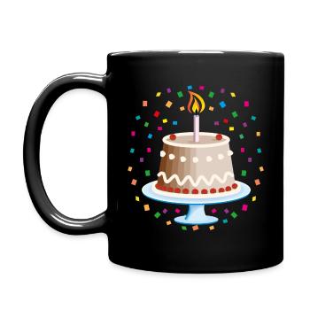 03 gâteau d’anniversaire gâteau anniversaire bougie - Mug uni - noir - Gauche