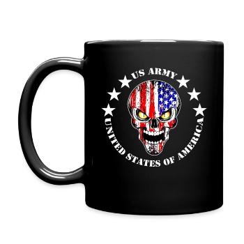 Schädel der US-Armee - Tasse einfarbig - Schwarz - Links