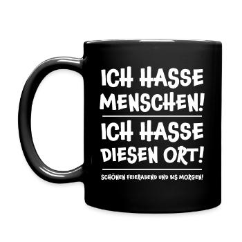 Büro Tasse Bürohumor Büroleben Bürojob lustig - Tasse einfarbig - Schwarz - Links