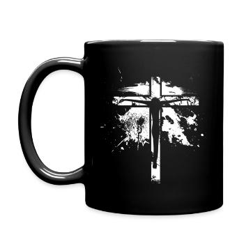 Jesus cross - Christian - Full Colour Mug - black - Left