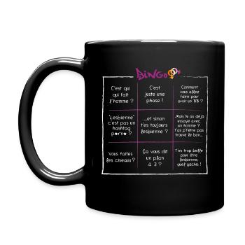 Lesbisches Bingo - Tasse einfarbig - Schwarz - Links