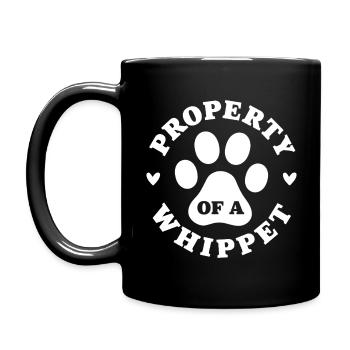 Eigentum eines Whippets - Tasse einfarbig - Schwarz - Links