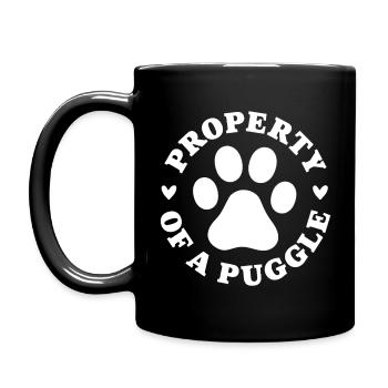 Property of a Puggle - Full Colour Mug - black - Left