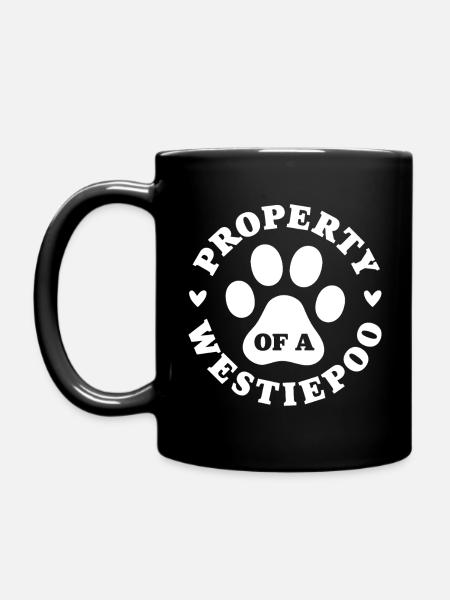 Eigentum eines Westiepoo - Tasse einfarbig - Schwarz