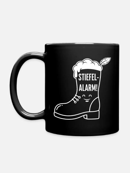 Stiefel Bier - Tasse einfarbig - Schwarz