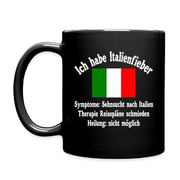 Italienfieber - Italien - Urlaub - Geschenk - Tasse einfarbig - Schwarz - Links