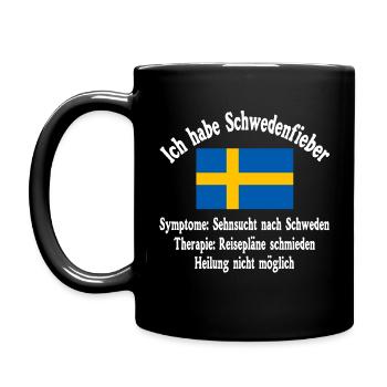 Ich habe Schwedenfieber - Schweden - reisen - Tasse einfarbig - Schwarz - Links
