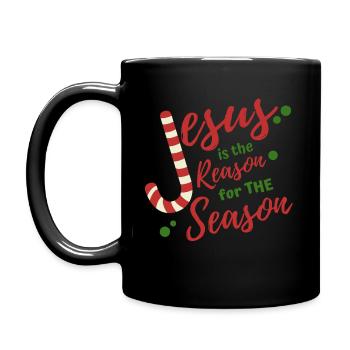 jesus is the reason for the season - Full Colour Mug - black - Left