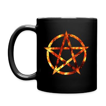 pentagramme des flammes - Mug uni - noir - Gauche