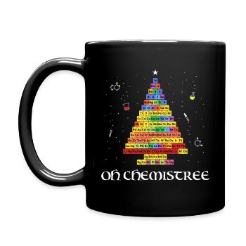 Oh Chemistree Bunter Tannenbaum Periodensystem - Tasse einfarbig - Schwarz - Links