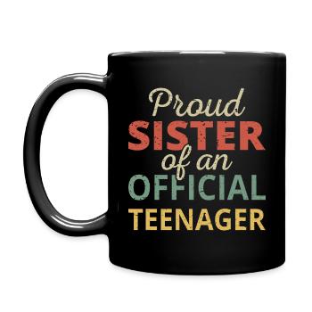 Fière soeur d'un adolescent officiel II - Mug uni - noir - Gauche