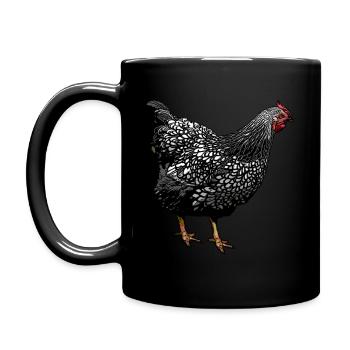 Wyandotte Huhn (Illustration) - Full Colour Mug - black - Left