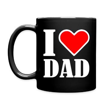 I love dad - Tasse einfarbig - Schwarz - Links