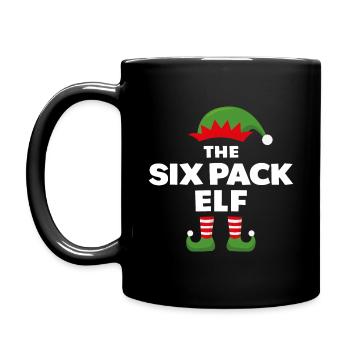 The Six Pack Elf - Full Colour Mug - black - Left
