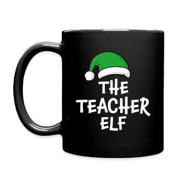 The Teacher Elf - Full Colour Mug - black - Left