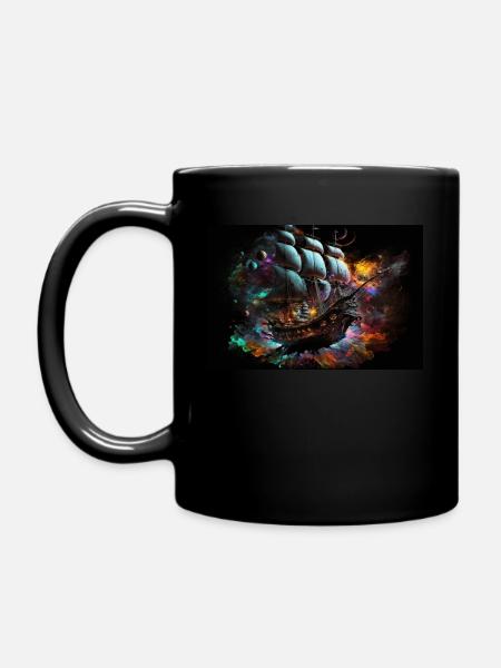 SpaceShip - Full Colour Mug - black
