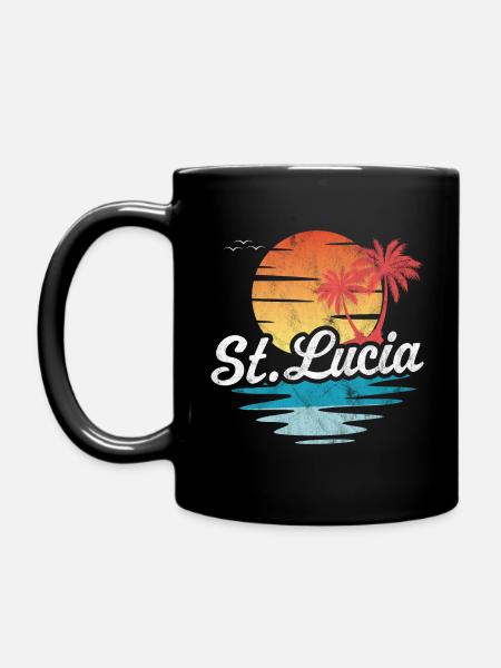 St Lucia - Full Colour Mug - black
