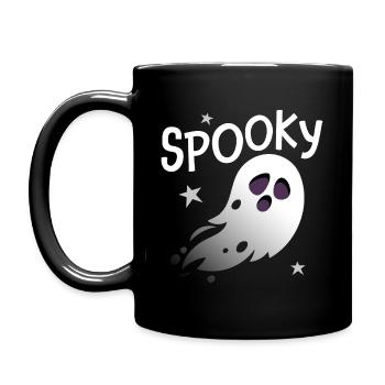 Fantôme effrayant Halloween - Mug uni - noir - Gauche