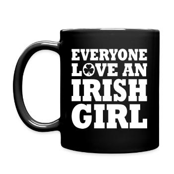 Everyone loves an irish girl - Full Colour Mug - black - Left