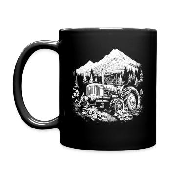 Traktor - Tasse einfarbig - Schwarz - Links